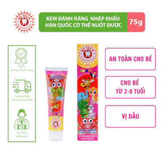 Kem đánh răng TRẺ EM VỊ DÂU EQ TECH JUNIOR 75g dành cho trẻ từ 2 đến 8 tuổi Có thể nuốt được