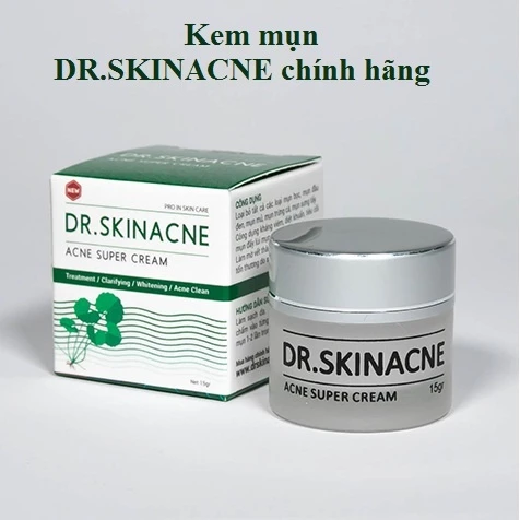 Kem mụn Dr Skinacne Acne Super Cream chính hãng xoá mụn, thâm, mờ sẹo, nám tàn nhang, se khít lỗ chân lông 15g