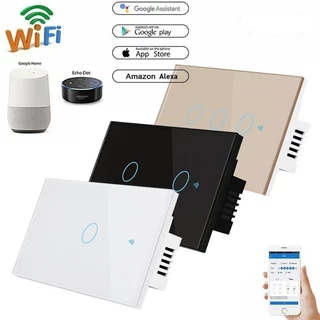 Công Tắc Thông Minh Wifi Tuya Smart life 1,2,3,4 Nút , Công Tắc Cảm Ứng Điều Khiển Từ Xa Cao Cấp Chữ Nhật