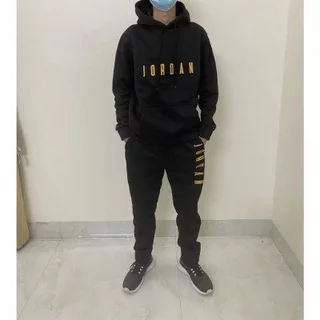 Bộ hoodie thu đông Jodan nhũ nam nữ, chất nỉ tàu dầy dặn không xù , mũ 2 lớp, thời trang otisstore.vn