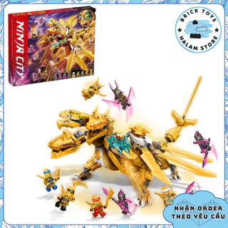 [Có sẵn] Mô hình lắp ráp Ninjago 7014 71744 Ultra Dragon - Mô hình Ninja City Rồng vàng bốn đầu