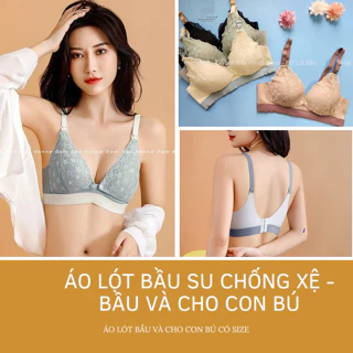 Áo ngực bầu (HANNA) áo lót bầu cho con bú cao cấp su mềm mát chống xệ mặc êm mút nhẹ nâng quả đẹp có size