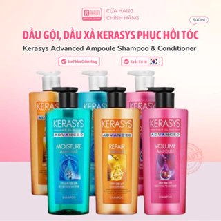 Bộ dầu gội và dầu xả KERASYS ADVANCED chăm sóc tóc mềm mượt và chắc khỏe 600ML