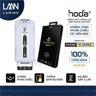 Kính cường lực HODA chống chói, chống phản chiếu full viền đen cho iPhone 15 series