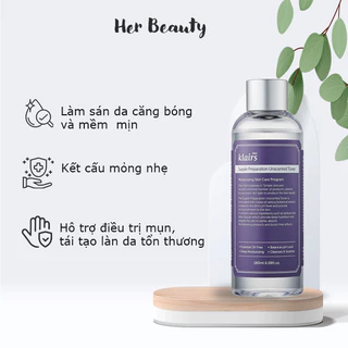 Nước Hoa Hồng Klairs - Toner Klairs Supple Preparation Unscented Toner Không Mùi 180ml