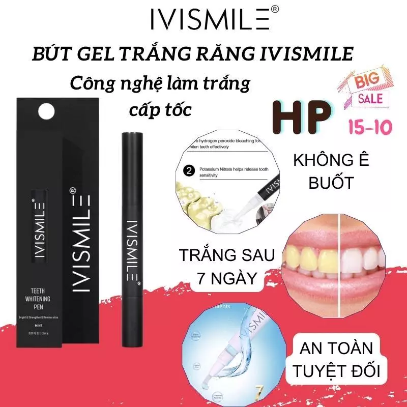 Bút gel làm trắng răng VYASMILE trắng răng hiệu quả, làm trắng răng tại nhà