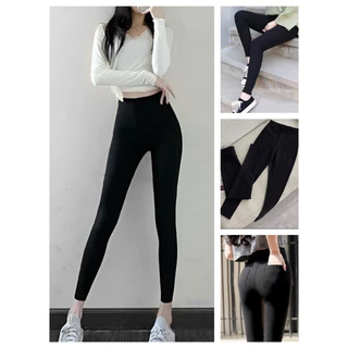 Quần legging nữ dài vải cotton co giãn có túi , quần legging dài nâng mông