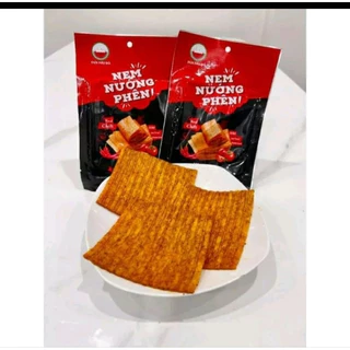 Snack nem nướng phên, thịt nướng tảng, snack cay làm từ bột mì gói 25g - ăn vặt tuổi thơ