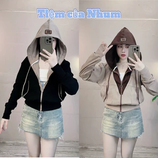 ÁO KHOÁC THUN GÂN PHỐI MÀU 6 TÚI, ÁO KHOÁC STYLE HÀN