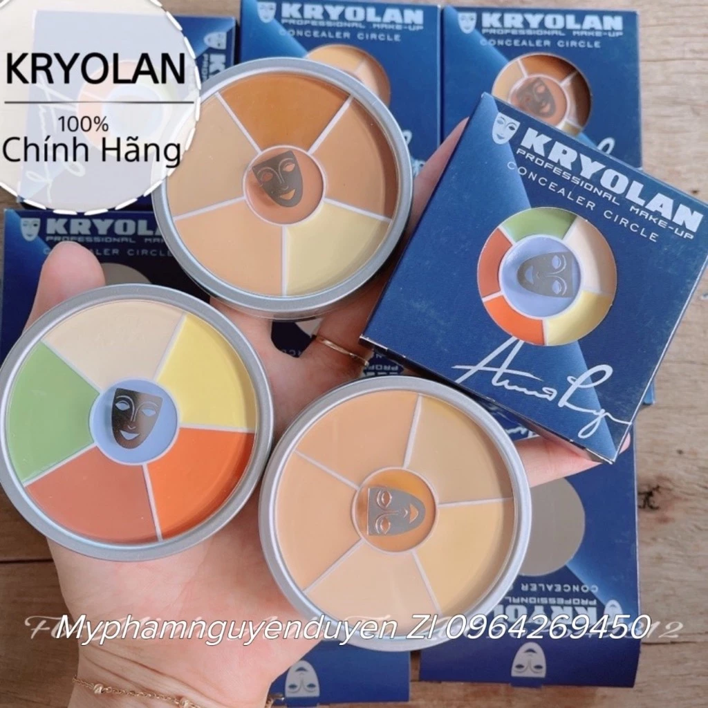 Bảng triệt sắc che khuyết điểm Kryolan Concealer Circle chuyên nghiệp 40g - Nika Cosmetics