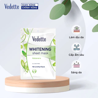 Mặt nạ giấy trắng da Vedette Nha Đam 22ml – Làm dịu da, Cấp ẩm sâu & Sáng da