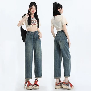 Quần Jeans Nữ Lưng Cao Ống Đứng Chất Vải Mềm Co Giãn Dễ Phối Đồ (ND 49)_ Jeans.Real_Store