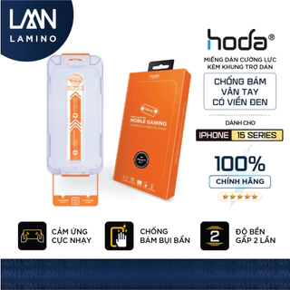 Kính cường lực nhám HODA chống bám vân tay full viền đen, hỗ trợ gaming cho iPhone 15 series