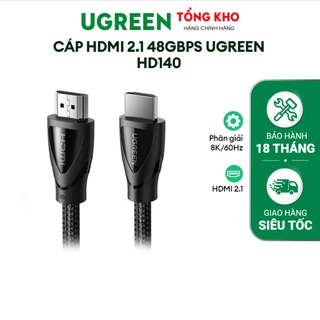 Cáp HDMI 2.1 48Gbps Ugreen HD140 Hỗ trợ phân giải 8K/60Hz | Sử dụng cho Xiaomi TV Box PS5 HUB USB | Bảo hành 18 tháng