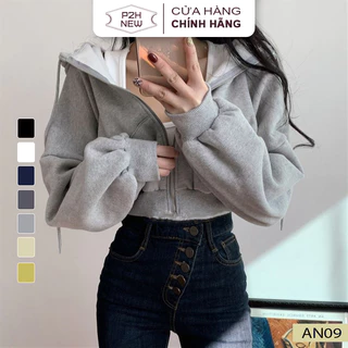 Áo Nỉ Hoddie Khoá Kiểu Croptop Nữ FreeSize Năng Động P2HNEW AN09