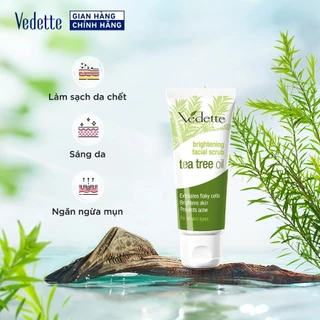 Sữa dưỡng sáng da và tẩy tế bào chết Vedette Tea Tree Oil 45ml - Làm sạch lớp da chết, Sáng da & Ngăn ngừa mụn