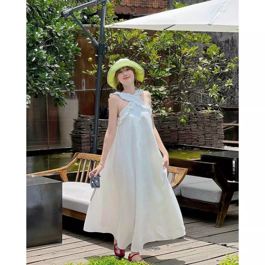 🎀 ĐẦM MAXI CHÉO NGỰC - ĐẦM DỄ THƯƠNG  ⚡HỎA TỐC⚡ MEOINDAHOUSE