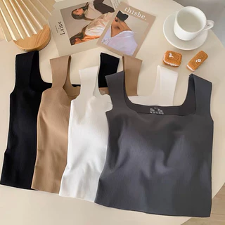 Áo 2 dây nữ bản to su tăm, áo cổ vuông có đệm ngực, áo bra kiểu dáng basic dễ phối đồ Sicily Studio