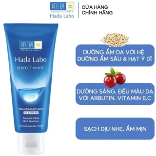 Sữa Rửa Mặt Dưỡng Trắng Hada Labo Perfect White Arbutin Cleanser (80g)