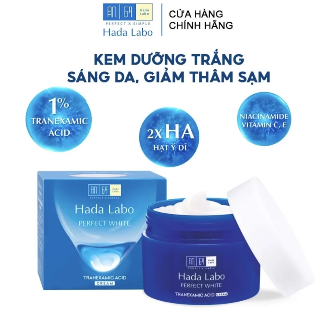 Kem dưỡng trắng da Hada Labo Perfect White Arbutin Cream - 50g