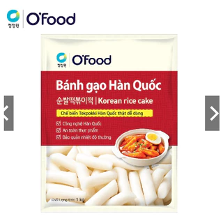 Bánh gạo Hàn Quốc O'Food 1kg, 100% làm từ gạo cao cấp, dẻo, dai, thơm, ngon