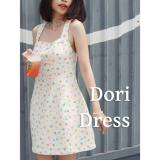 Gaia Dori Dress Đầm Chữ A Sát Nách Cổ Vuông Thắt Nơ Lưng