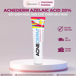 Tuýp bôi mụn azelaic acid 20% acnederm (mụn sưng viêm, thâm đỏ, mụn trứng cá)