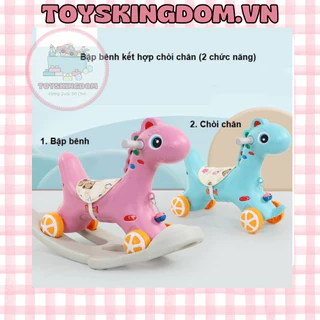 ⚡Hỏa Tốc⚡ Ngựa Bập Bênh Cho Bé Yêu Kiêm Xe Chòi Chân 2 in 1 Có Nhạc Loại Đẹp Toyskingdom