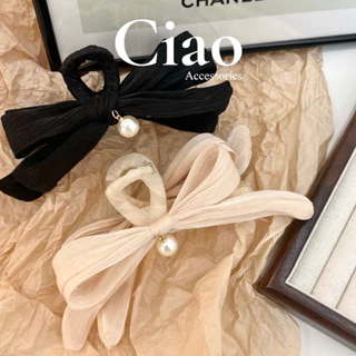 [HOẢ TỐC 1H] Kẹp tóc thiết kế hình nơ đính charm đơn giản mã 78 Ciao accessories