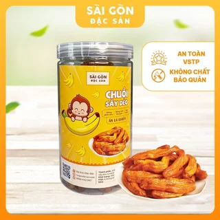 Chuối Sấy Dẻo Đà Lạt Không Đường 500Gam Loại đặc biệt thơm ngon đậm vị Đồ Ăn Vặt Sài Gòn Đặc Sản