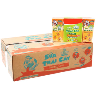 Thùng sữa trái cây Lif KUN hương cam 48 hộp 180ml