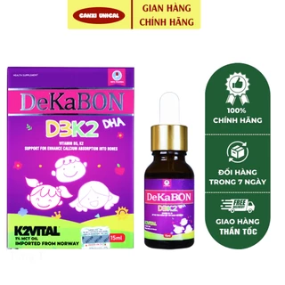 Vitamin D3K2 Dekabon hỗ trợ bé ăn ngon chóng lớn, bổ sung vitamin D3, K2 giúp hấp thu canxi cho bé Canxiunical
