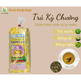 Trà Kỳ Chưởng | Trà Xanh Hoa Lài, Hoa Ngâu | Gói 100g  (Hiệu con Cua)