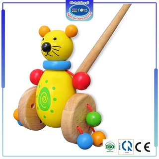 Đồ chơi gỗ Cây đẩy mèo | Winwintoys 60562 | Phát triển khả năng vận động, phân biệt màu sắc | Đạt tiêu chuẩn CE và TCVN