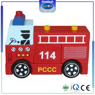 Đồ chơi gỗ Lắp ráp xe cứu hỏa 61292 Winwintoys 61292, phát triển tư duy, khả năng quan sát