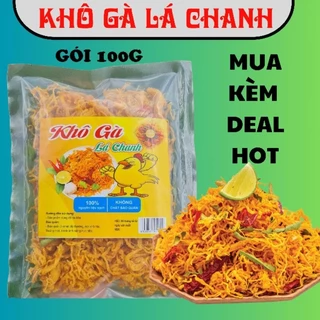 Khô gà lá chanh cay, khô gà gói 100g