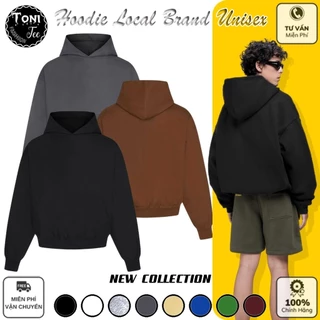 Áo Hoodie Boxy Local Brand nỉ bông dày form rộng Unisex giữ ấm chống nắng (BX100L - Full Box) - Toni.Tee