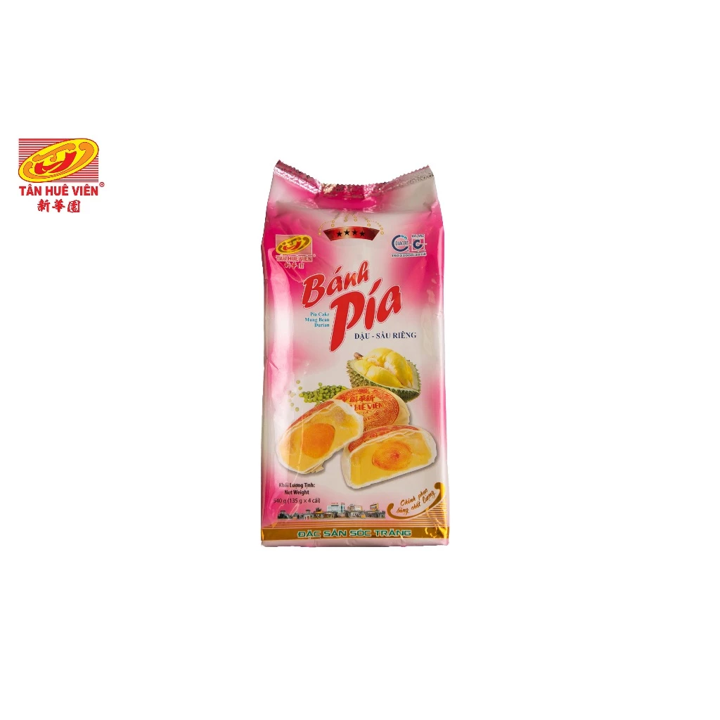 Bánh pía đậu xanh sầu riêng trứng 4 sao Tân Huê Viên (540G)