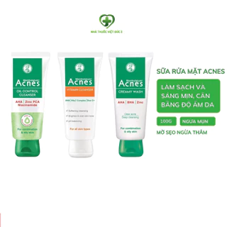 Gel rửa mặt Acnes kiểm soát nhờn ngăn ngừa mụn, làm sáng da 100g