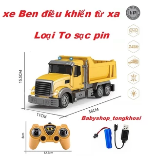 Xe ben công trình điều khiển từ xa loại to sạc pin