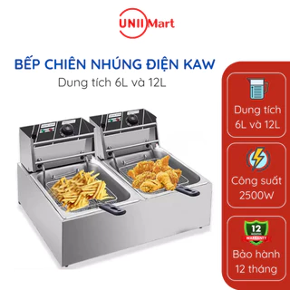 Bếp chiên nhúng điện KAW- Sunny, dung tích 6L và 12L, bếp chiên công nghiệp - Hàng chính hãng bảo hành 1 đổi 1