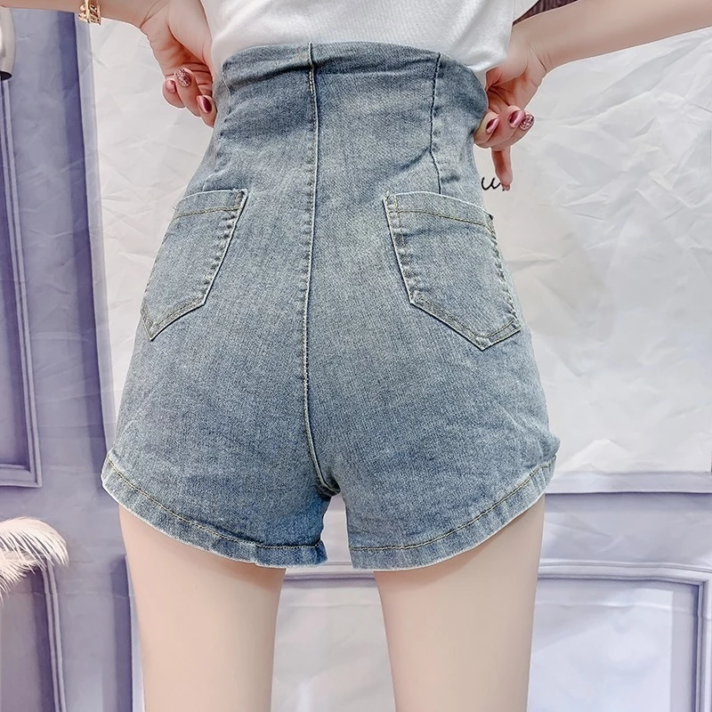 quần short jean nữ cạp cao khoá sườn đẹp dễ mặc