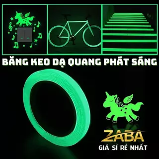 Băng keo dạ quang phát sáng trong tối Rộng 1cm x 5 mét Zaba