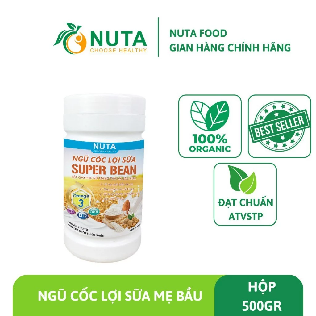 BỘT NGŨ CỐC LỢI SỮA CAO CẤP, SỮA HẠT MẸ BẦU 100% THIÊN NHIÊN SUPER BEAN MILK