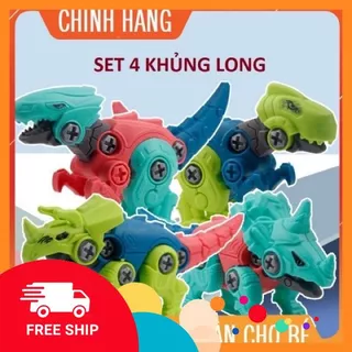 ĐỒ CHƠI SÉT 4 KHỦNG LONG LẮP RÁP ĐỒ CHƠI THÔNG MINH BÉ THOẢ SỨC SÁNG TẠO