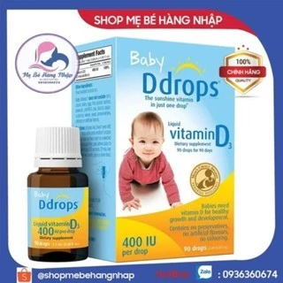 Baby Ddrops Vitamin D3 ddrop cho trẻ sơ sinh - 90 giọt- Mỹ