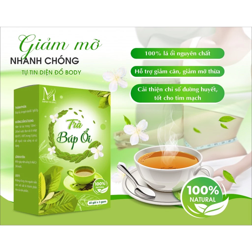 Combo 2 hộp trà búp ổi túi lọc giúp giảm cân, ổn định đường huyết