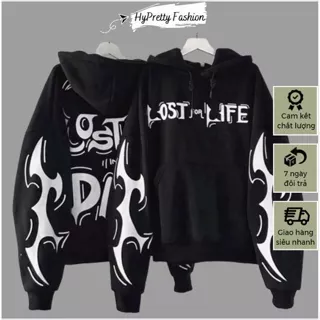 Áo hoodie boxy LOST for LIFE unisex chất nỉ dày dặn năng động cá tính HYPRETTY 01