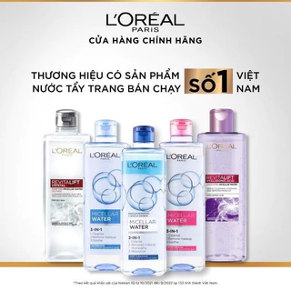 Nước tẩy trang L'oreal  400ml ⚡ CAM KẾT CHÍNH HÃNG ⚡ Nước tẩy trang L'oreal Paris Micellar Water 3 in 1