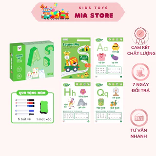 Sách tập tô tiếng việt thông minh Learn Me, tập viết chữ kèm bút xoá được, học liệu montessori cho bé Mia Store